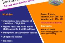 L’IMPOSITION DES ASBL ET DES ETABLISSEMENTS D’UTILITE PUBLIQUE EN RDC evenements_formations_conferences_eglises